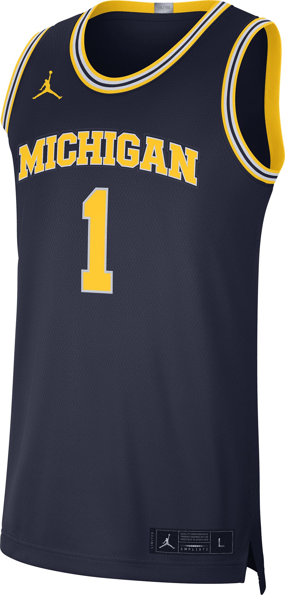 Nike Men s Michigan Wolverines 1 Blue Limited Basketball Jersey Dulles Town Center