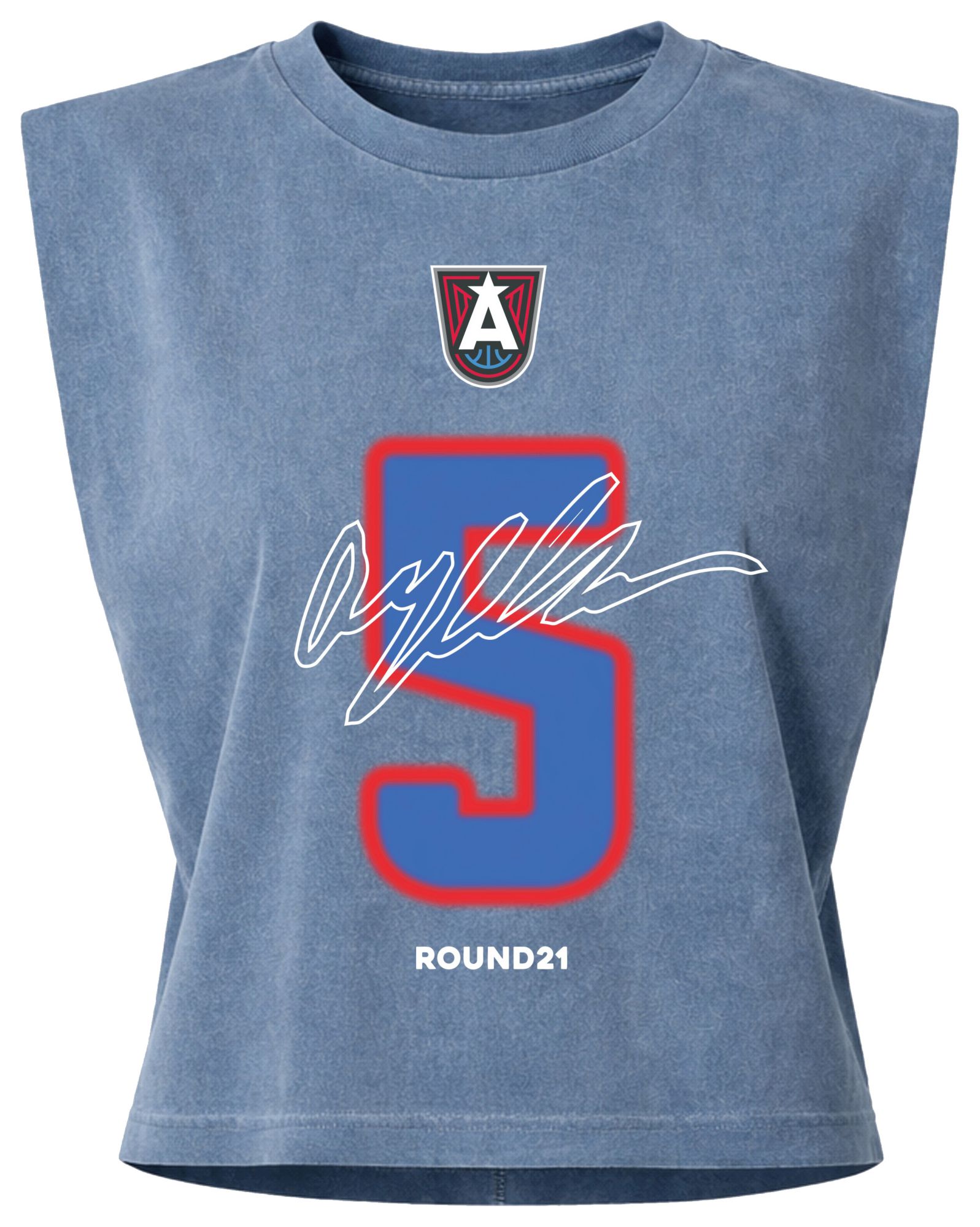 round21 Adult Atlanta Dream Blue Angel Reese #5 Motion Strength T-Shirt product image