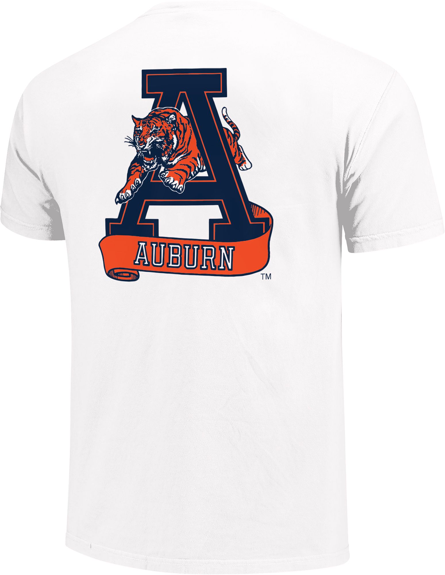 Image One Men's Auburn Tigers White Vintage Logo T-Shirt product image