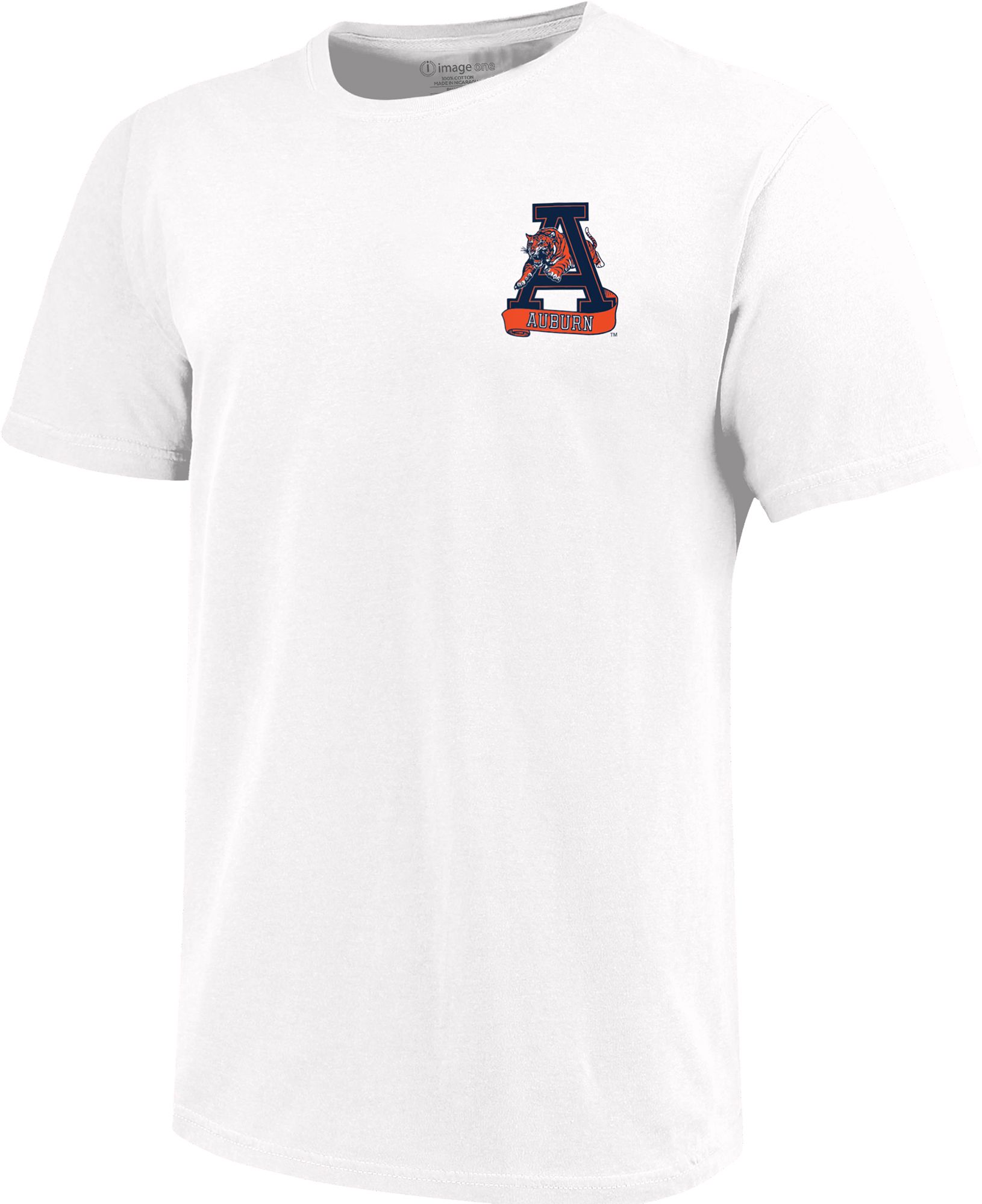 Image One Men's Auburn Tigers White Vintage Logo T-Shirt product image