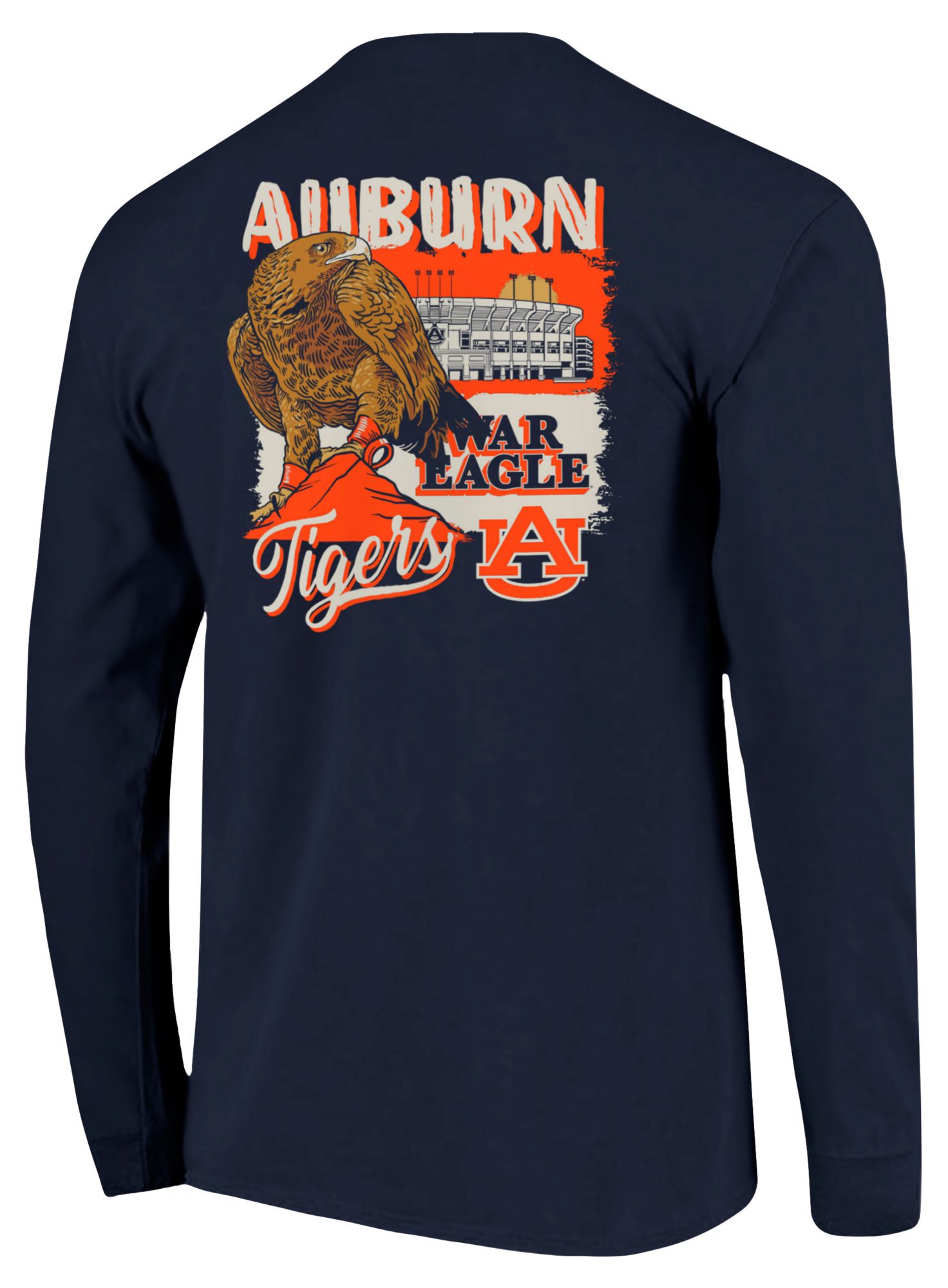 Image One Men's Auburn Tigers Navy Stadium Eagle Stand Long Sleeve T-Shirt product image