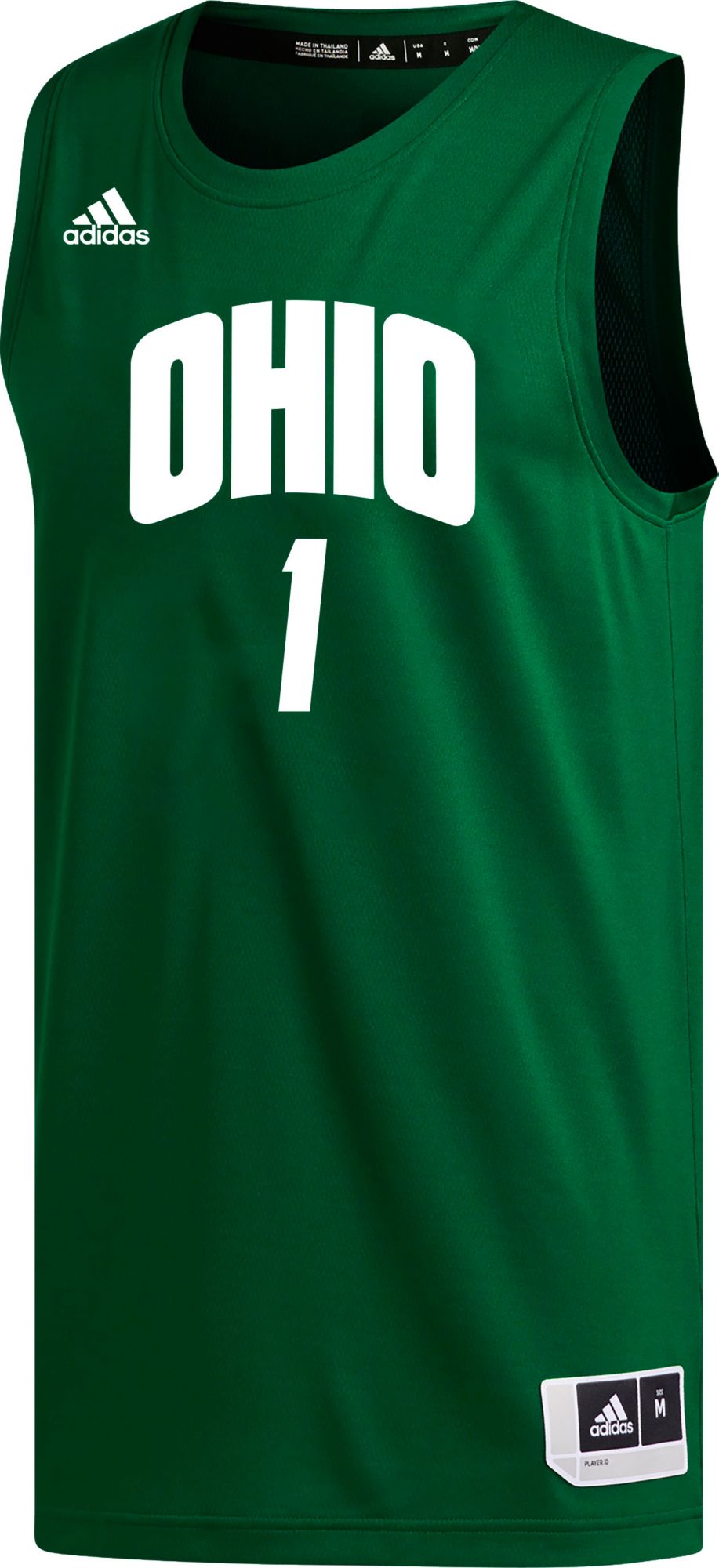 adidas Men's Ohio Bobcats #1 Green Replica Swing Basketball Jersey product image