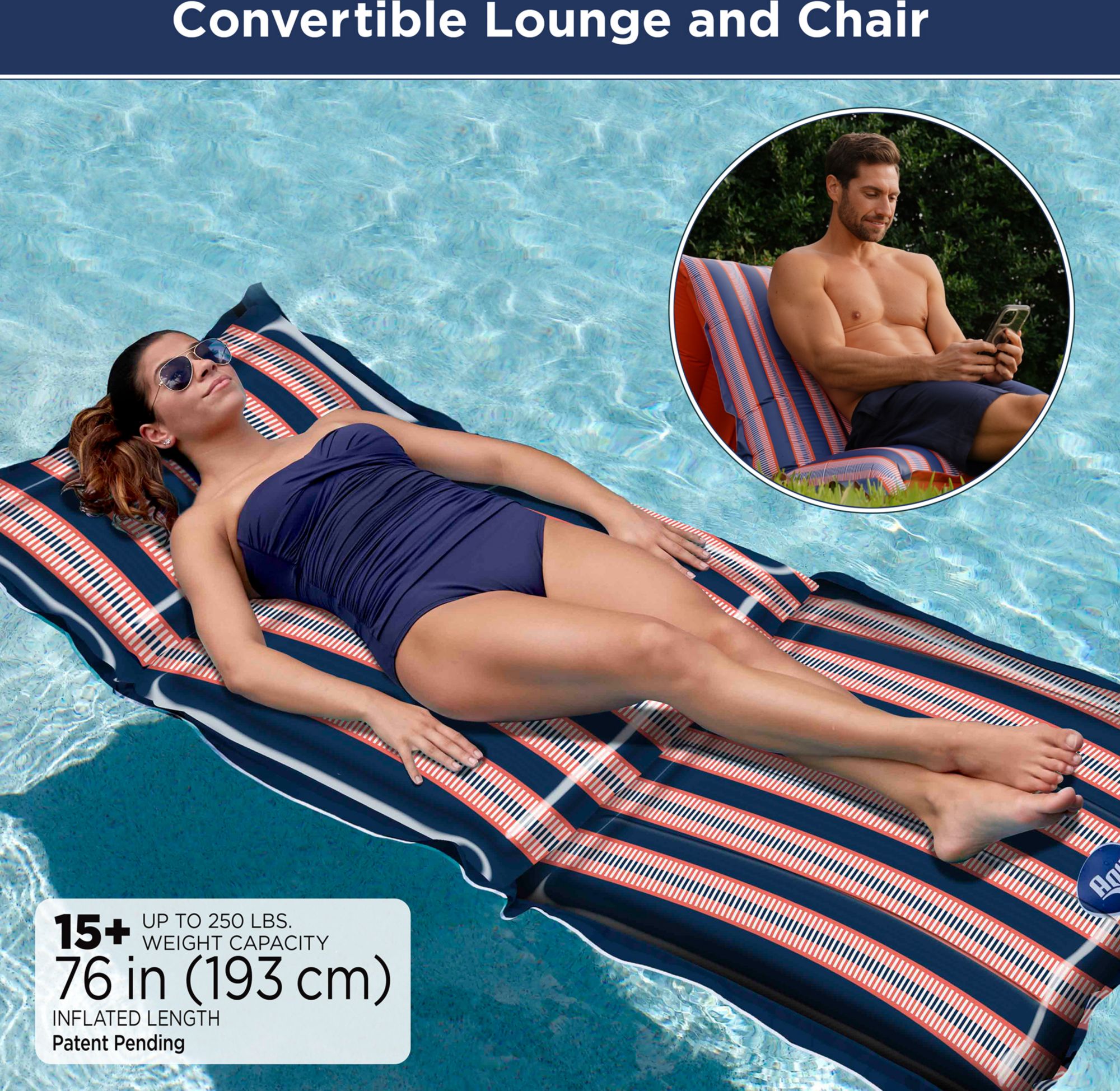 Aqua Leisure Premium Convertible Recliner Pool Float product image