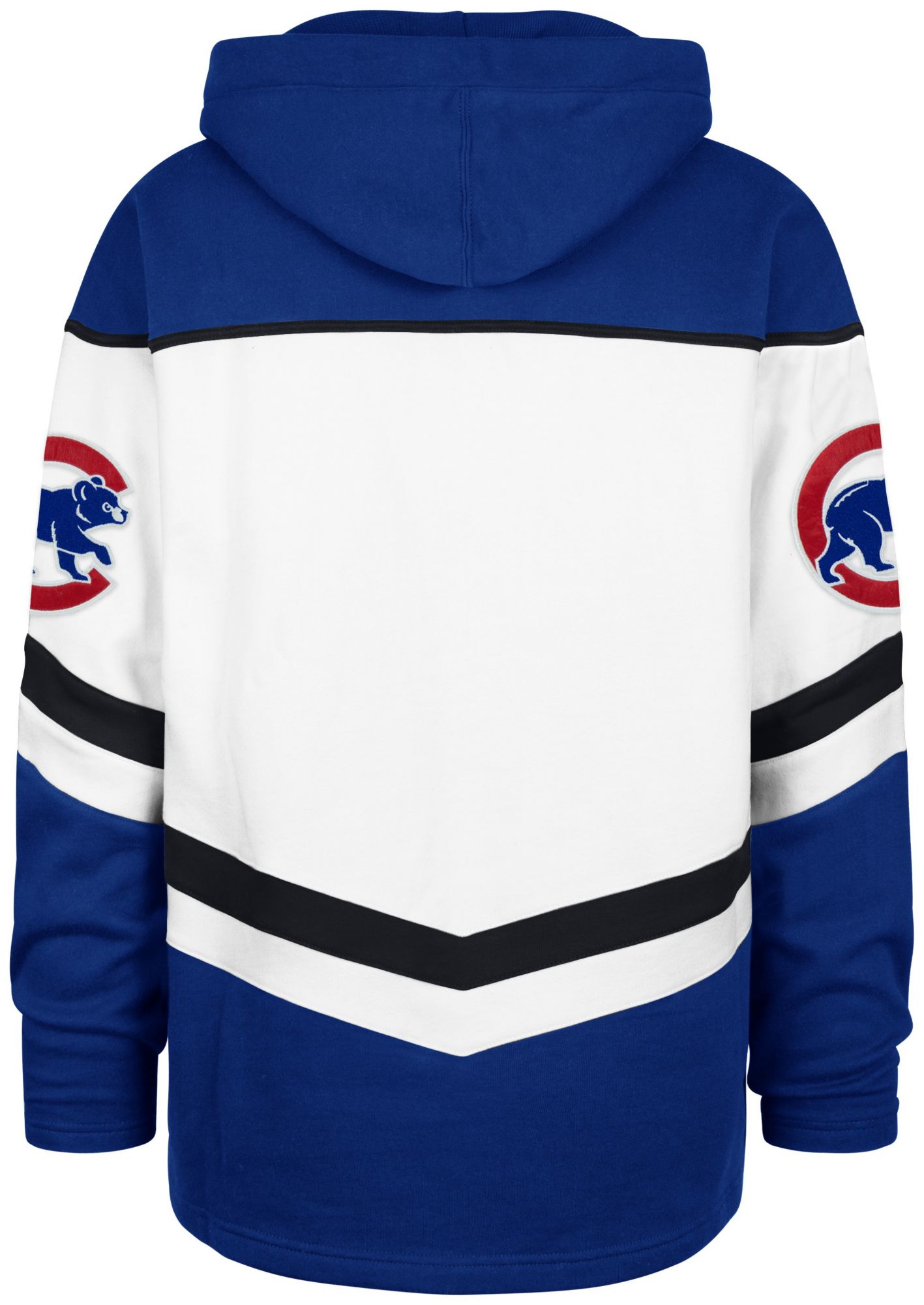'47 Men's Chicago Cubs White Tri Satin Layup Lacer Hoodie product image