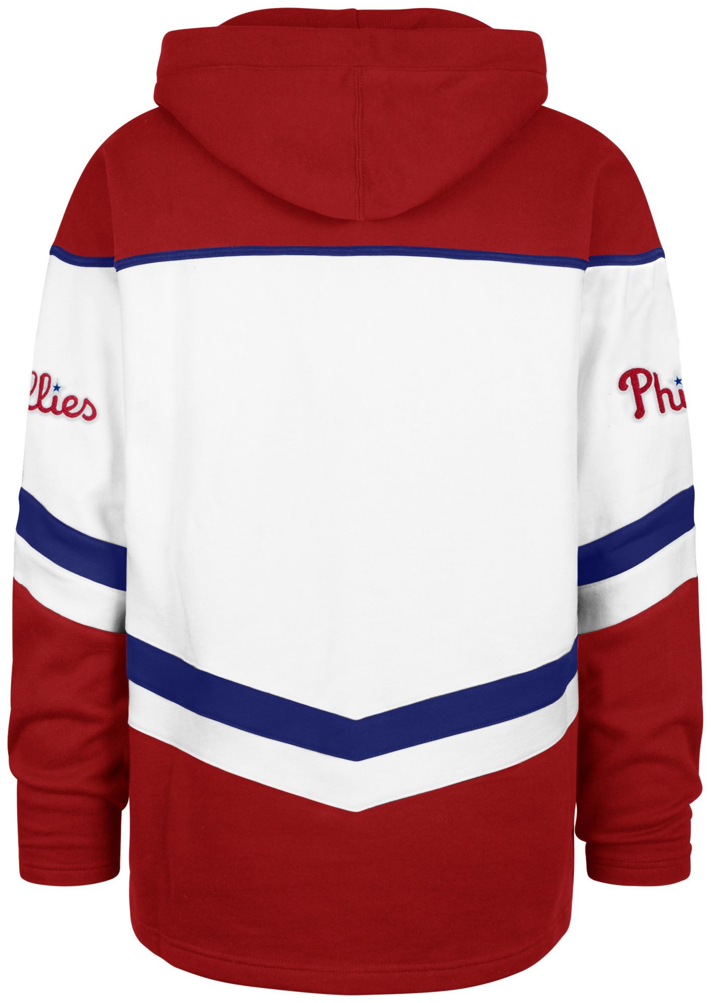 '47 Men's Philadelphia Phillies White Tri Satin Layup Lacer Hoodie product image