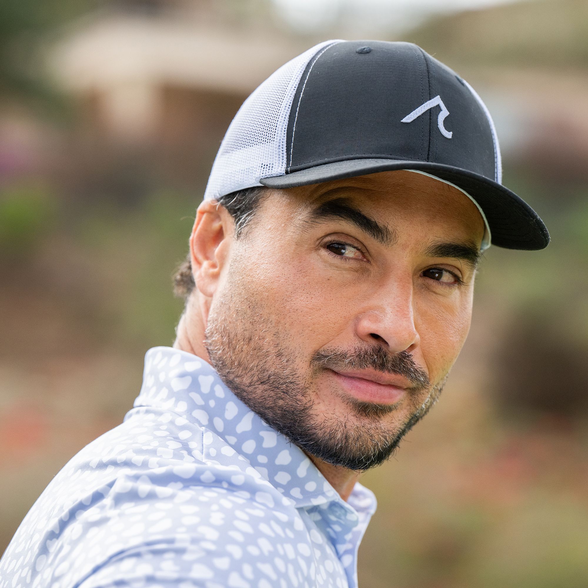 REDVANLY Adult Stitched R Logo 5-Panel Golf Trucker Hat product image