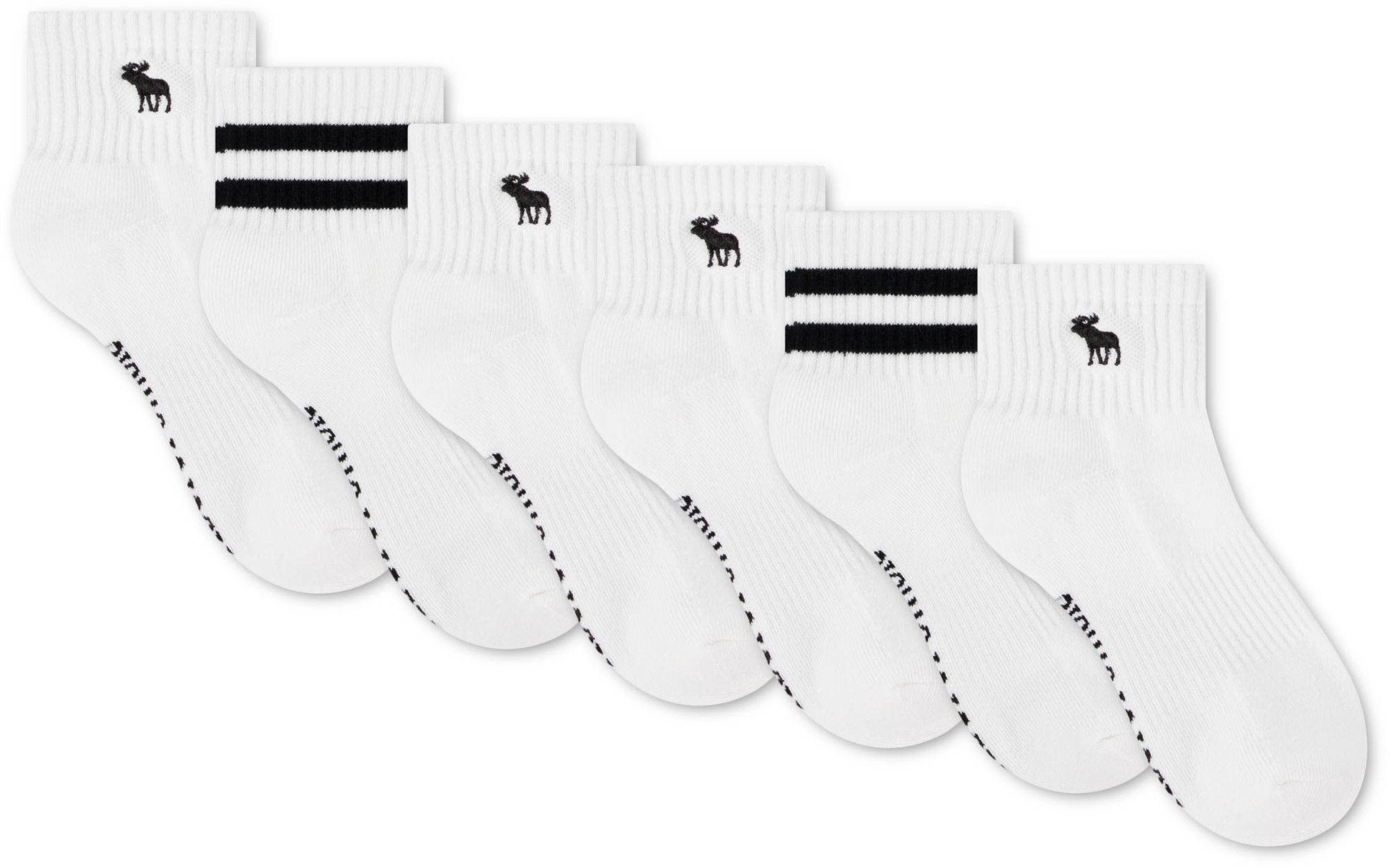 abercrombie kids 6-pack stripe quarter crew socks product image