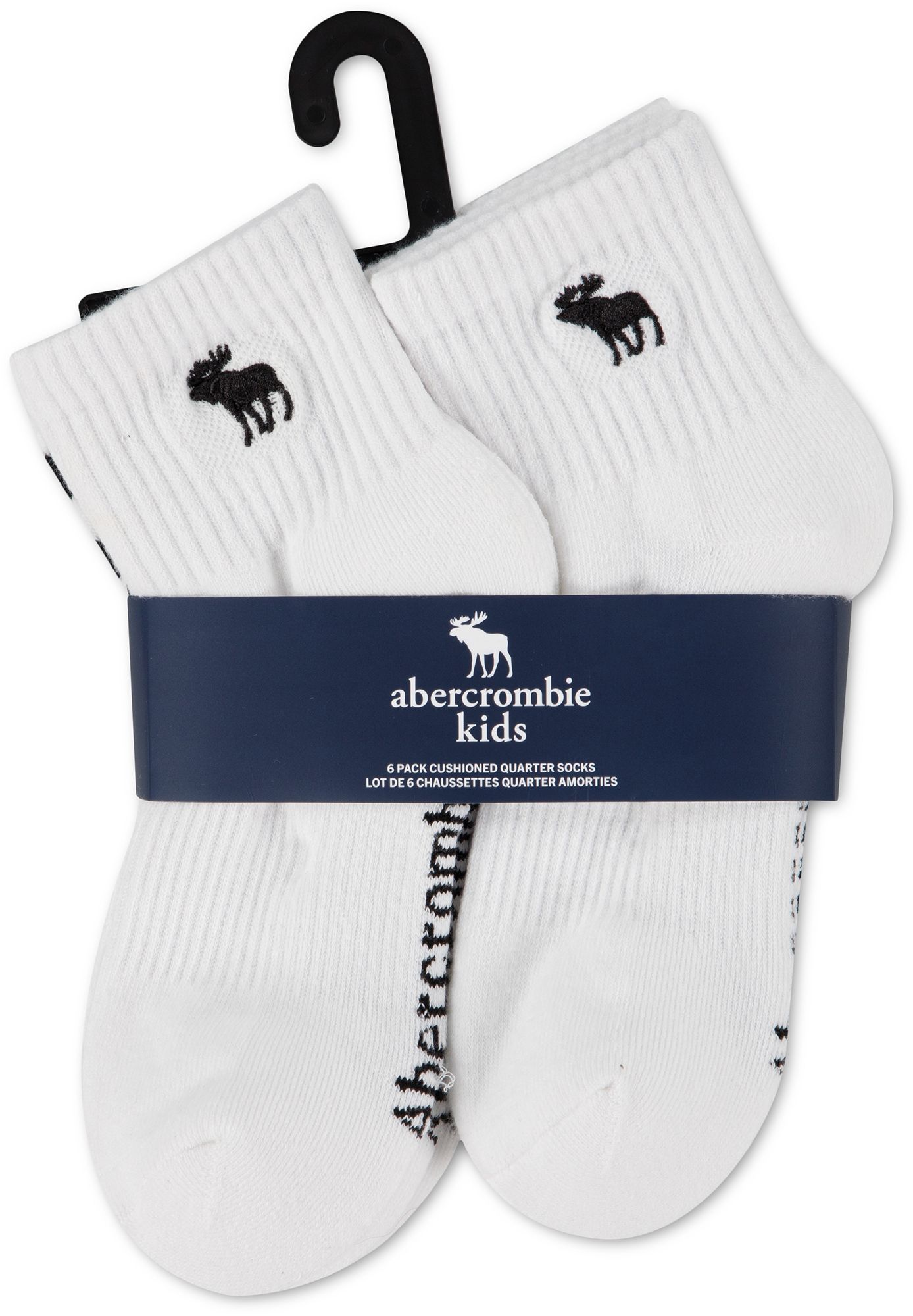 abercrombie kids 6-pack stripe quarter crew socks product image
