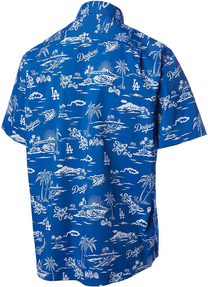 Reyn Spooner Men's Los Angeles Dodgers Blue Peformance Button Down T-Shirt