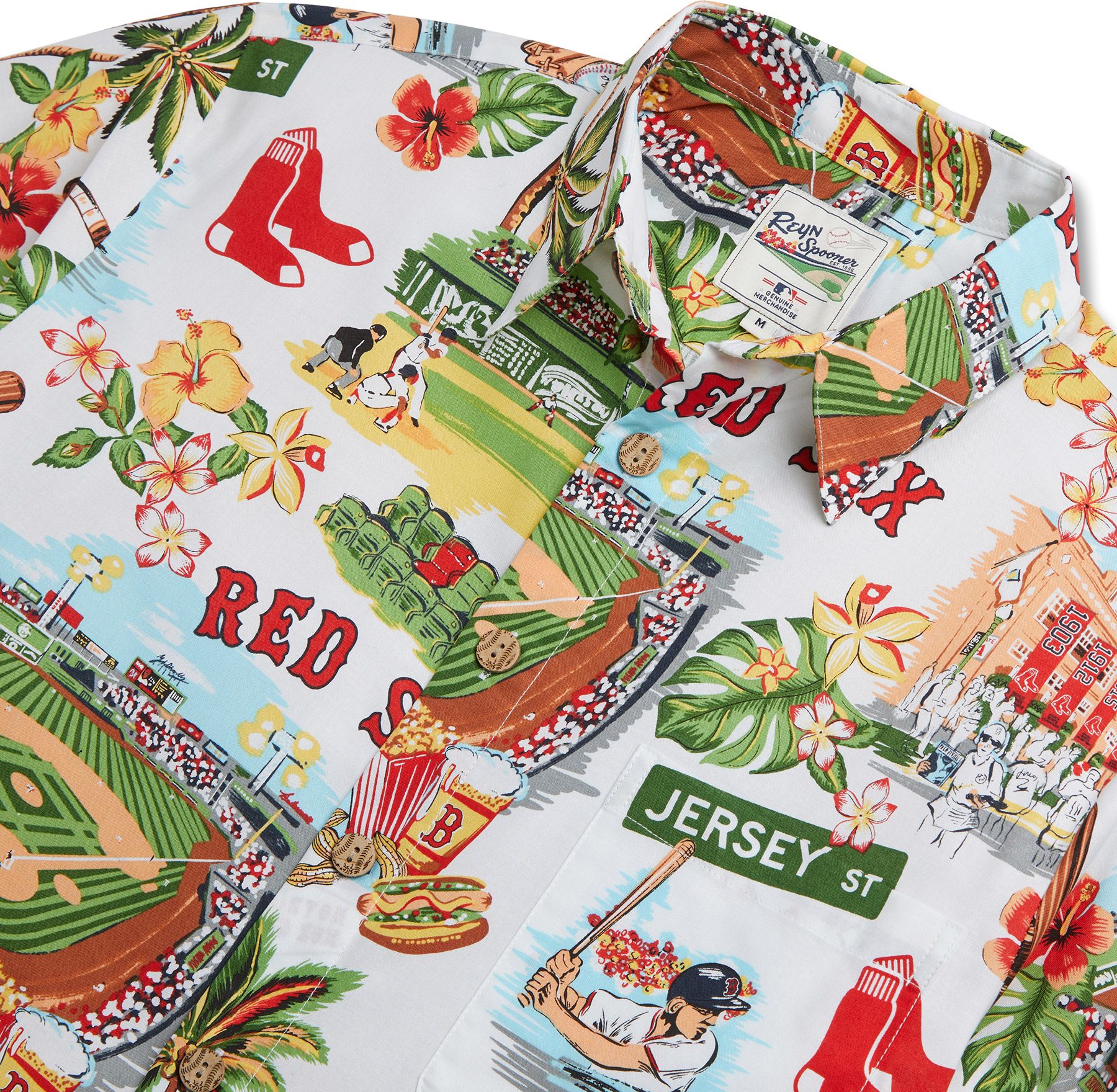 Reyn Spooner Men's Boston Red Sox White Scenic Button-Down Shirt product image