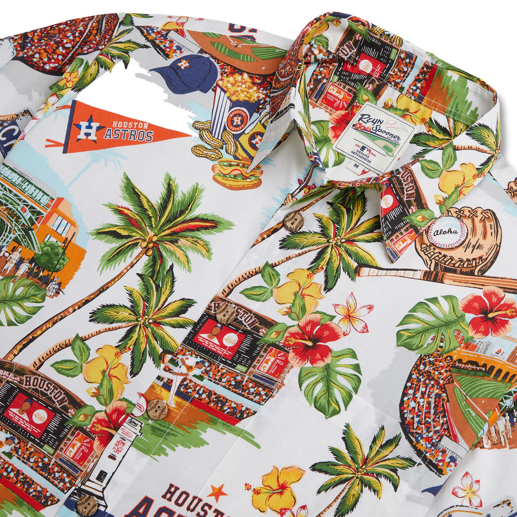 Reyn Spooner Men's Houston Astros White Scenic Button-Down Shirt product image