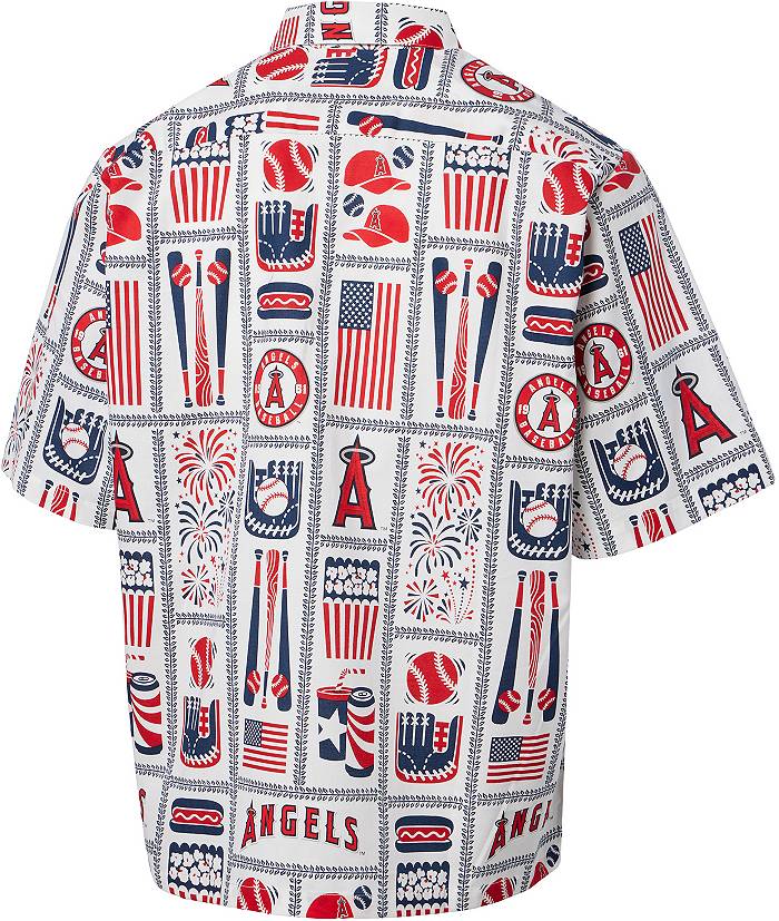 Women's Reyn Spooner White Los Angeles Angels Scenic Camp Button-Up Shirt  in 2023