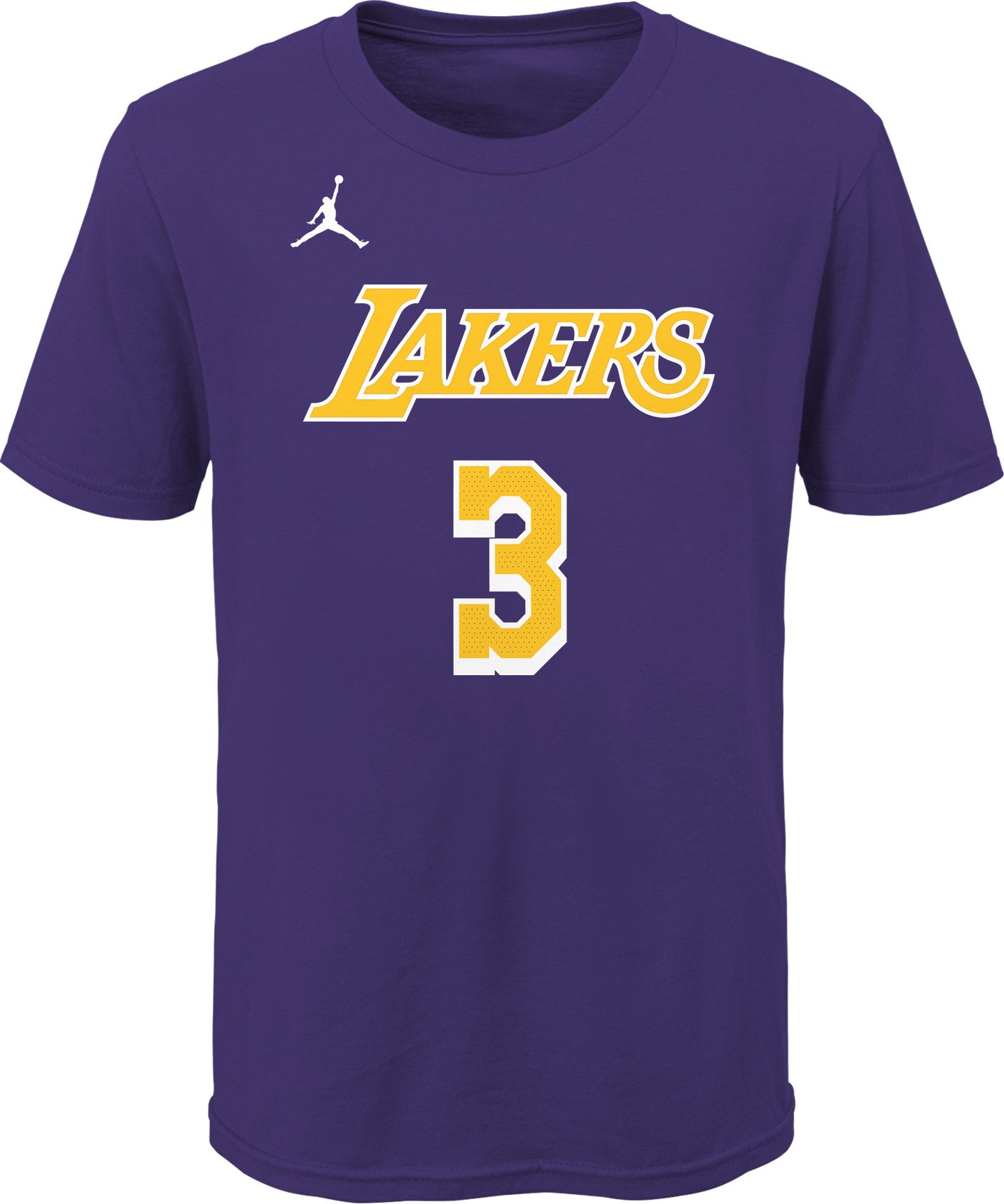 Jordan Youth Los Angeles Lakers Anthony Davis #3 Purple Statement T-Shirt product image