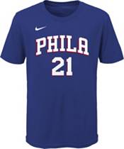 Dick's Sporting Goods Nike Youth Philadelphia 76ers Joel Embiid #21 Blue  Cotton T-Shirt