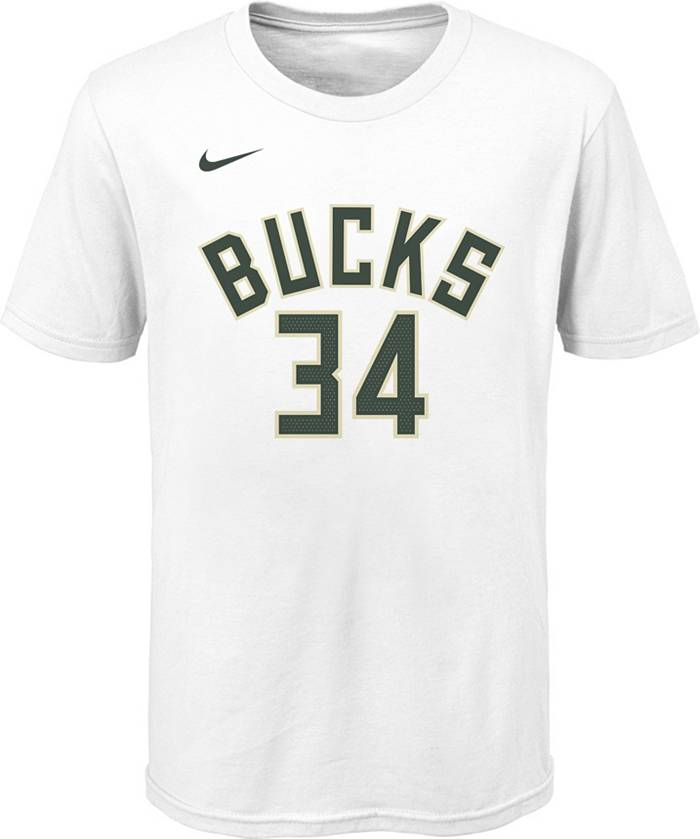 Nike Men's Milwaukee Bucks Giannis Antetokounmpo #34 White T-Shirt, Medium | Holiday Gift