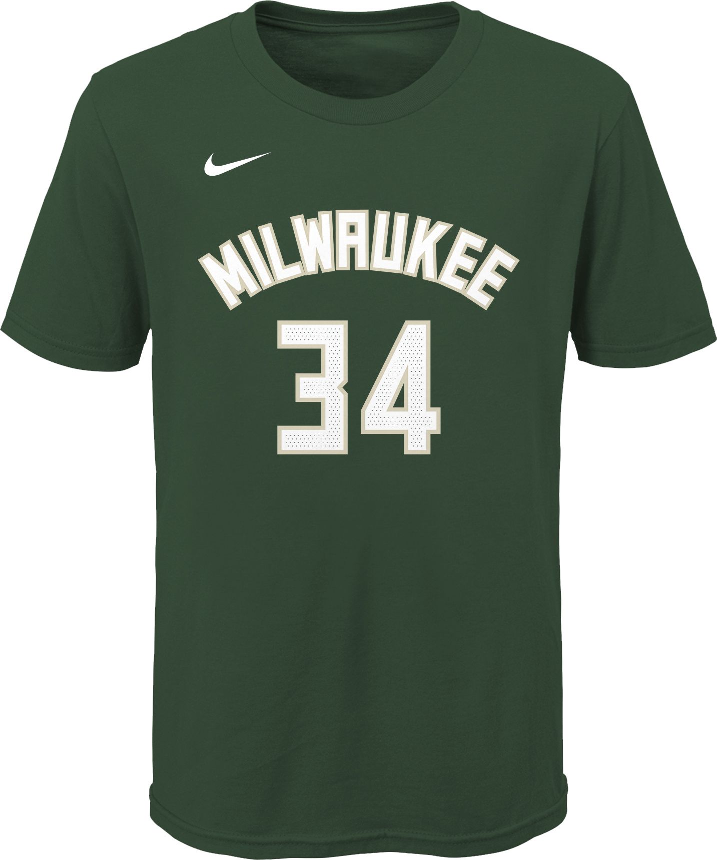 Nike Youth Milwaukee Bucks Giannis Antetokounmpo #34 Green Cotton T-Shirt