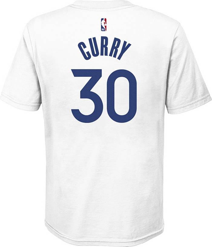 Golden State Warriors Boys T-Shirt XL Logo White Stephen Curry 30 Adidas  READ