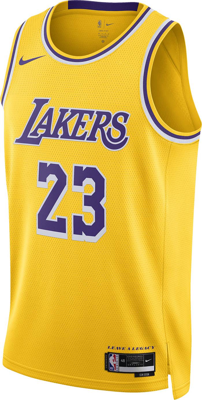 Nike Youth Los Angeles Lakers LeBron James #23 Yellow Swingman Jersey