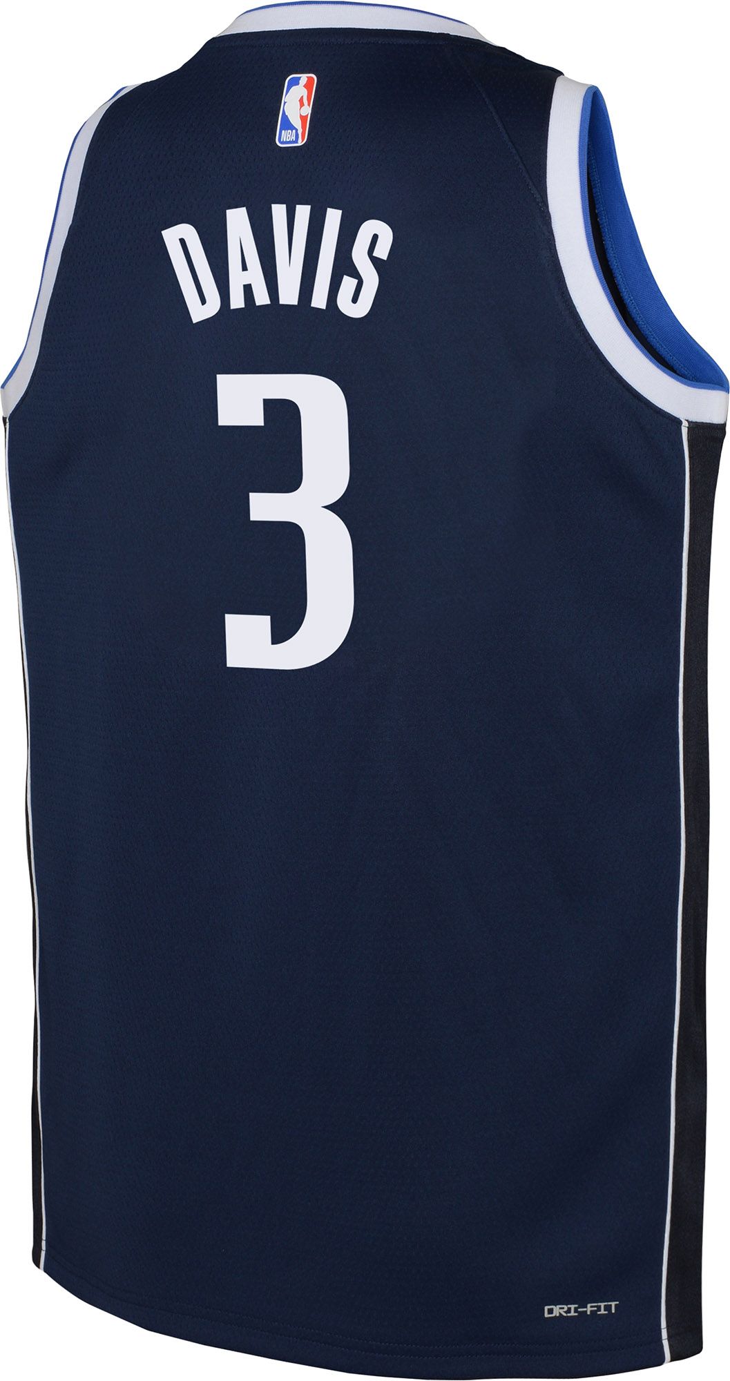 Jordan Youth Dallas Mavericks Anthony Davis #3 Navy Replica Basketball Jersey product image