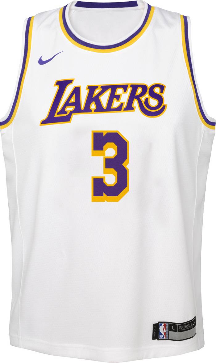 Nike Youth Los Angeles Lakers Anthony Davis #3 Yellow Dri-FIT Swingman  Jersey