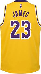 Nike Youth Los Angeles Lakers LeBron James Dri-FIT Gold Swingman Jersey