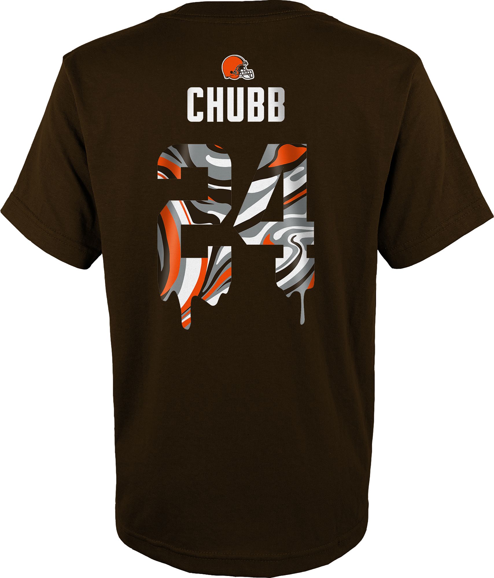 NFL Team Apparel Youth Cleveland Browns Nick Chubb #24 Drip Brown T-Shirt