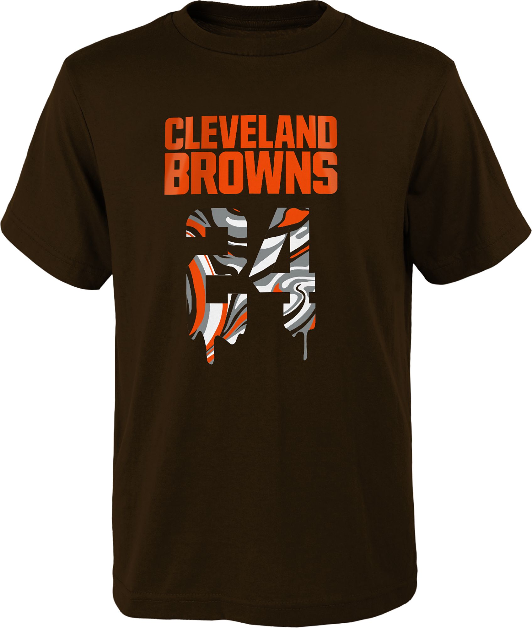 NFL Team Apparel Youth Cleveland Browns Nick Chubb #24 Drip Brown T-Shirt