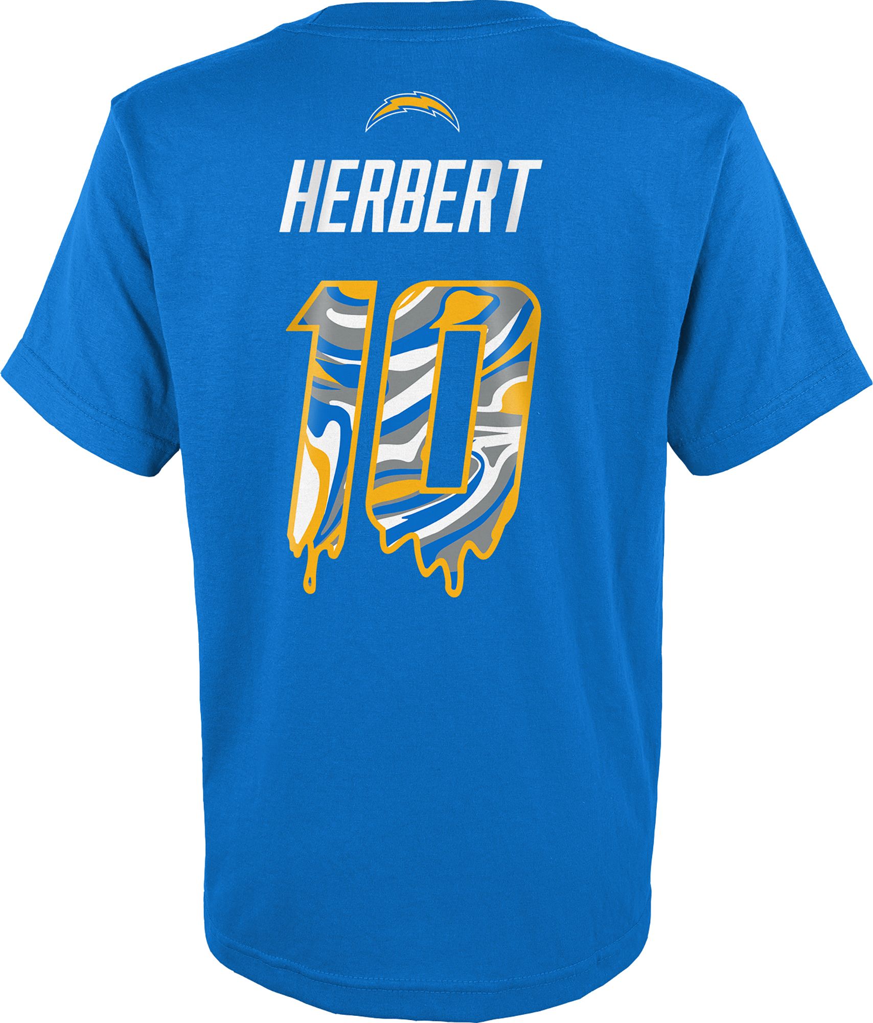 NFL Team Apparel Youth Los Angeles Chargers Justin Herbert #10 Drip Blue T-Shirt product image