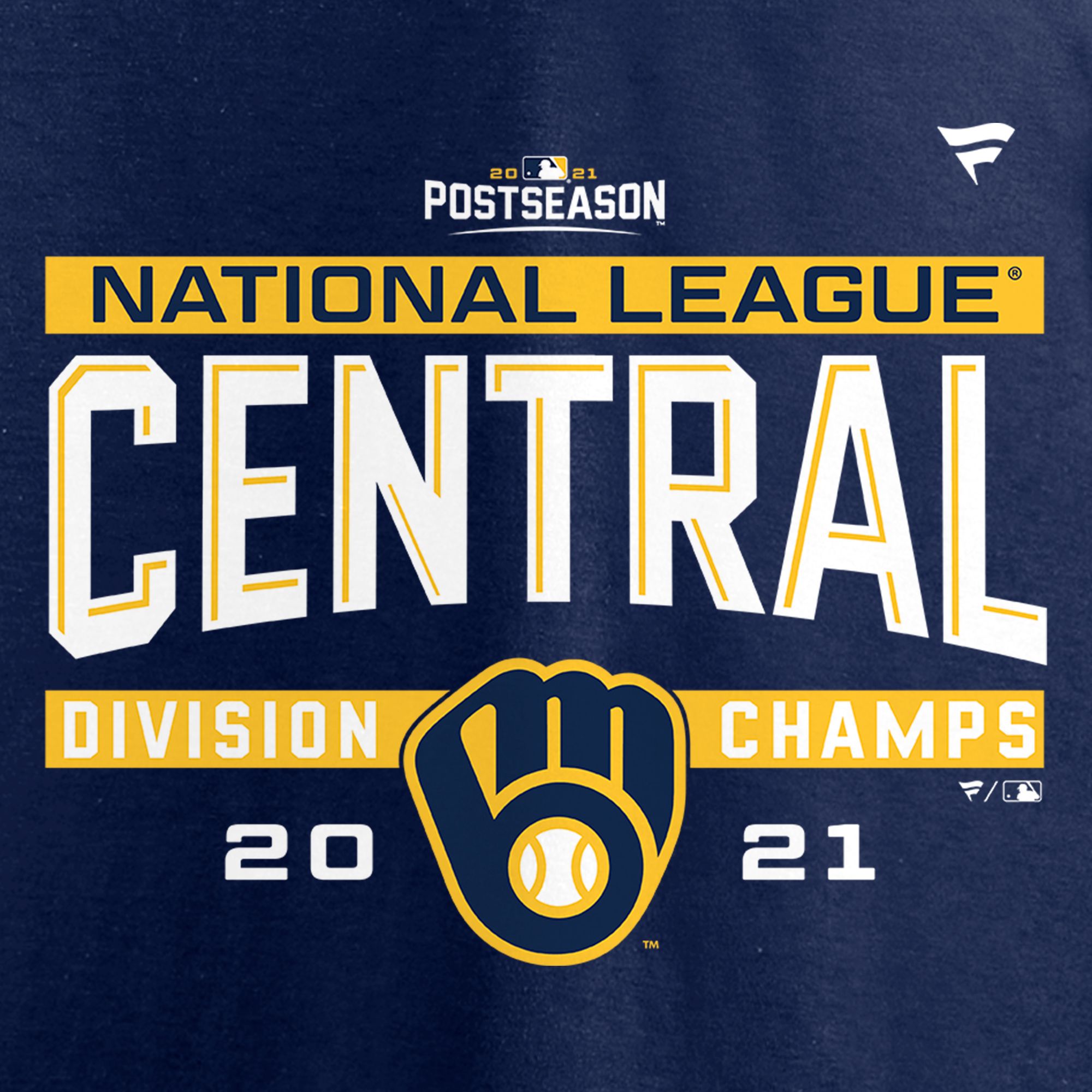 MLB Team Apparel Youth Milwaukee Brewers Navy 2021 Division Champions Authentic Collection T-Shirt product image
