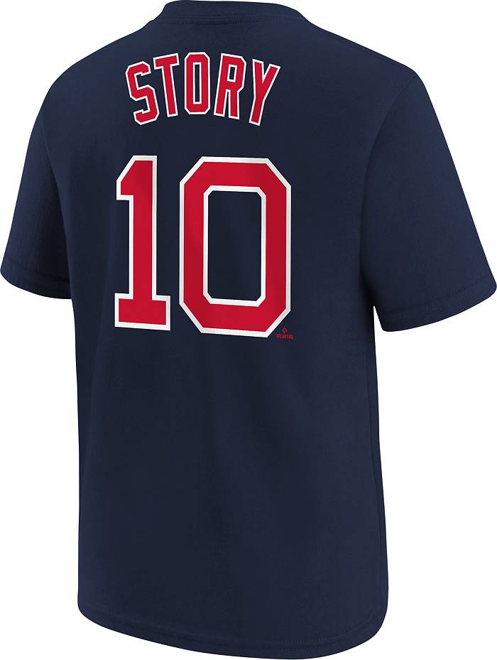 Trevor Story Boston Red Sox Youth Scarlet Roster Name & Number T