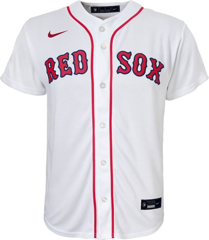 Men's True-Fan White/Navy Boston Red Sox Pinstripe Jersey 