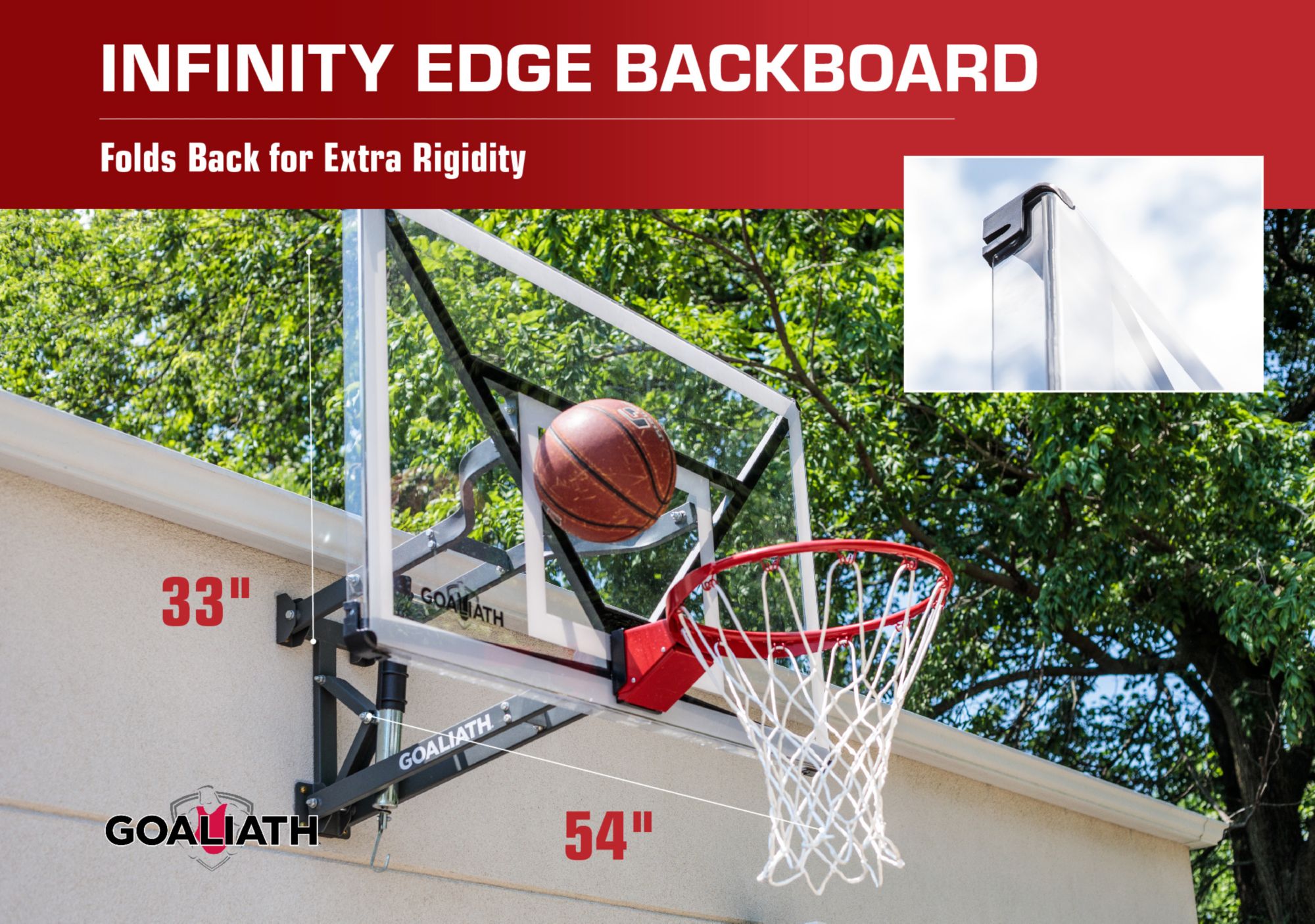 Goaliath 54” Acrylic Wall Mount Basketball Hoop product image