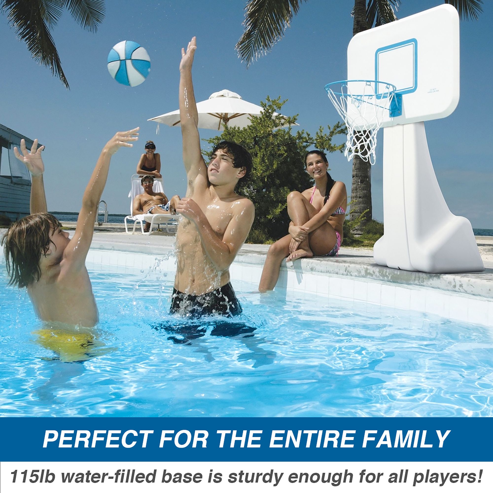 Dunn-Rite PoolSport Stainless Water-Filled Poolside Basketball Hoop Set product image