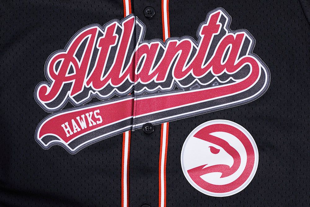 Pro Standard Men's Atlanta Hawks Black Script Tail Mesh Button Down Shirt product image