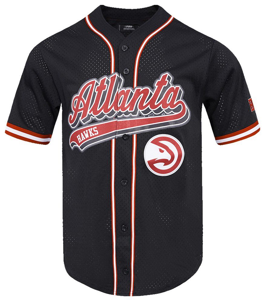 Pro Standard Men's Atlanta Hawks Black Script Tail Mesh Button Down Shirt product image