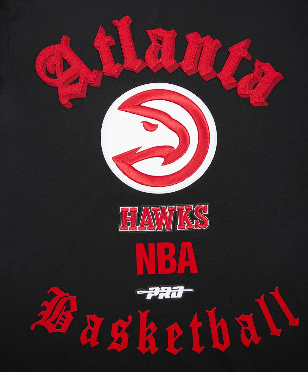 Pro Standard Men's Atlanta Hawks Black Old English Short Sleeve T-Shirt product image