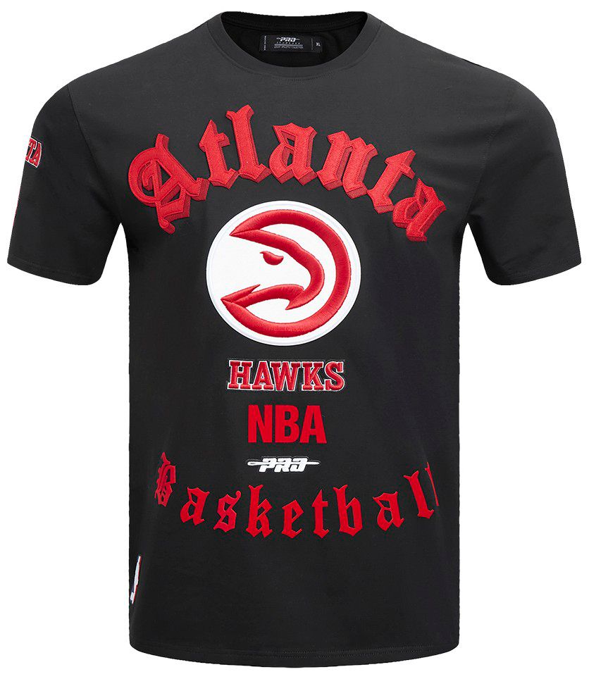 Pro Standard Men's Atlanta Hawks Black Old English Short Sleeve T-Shirt product image