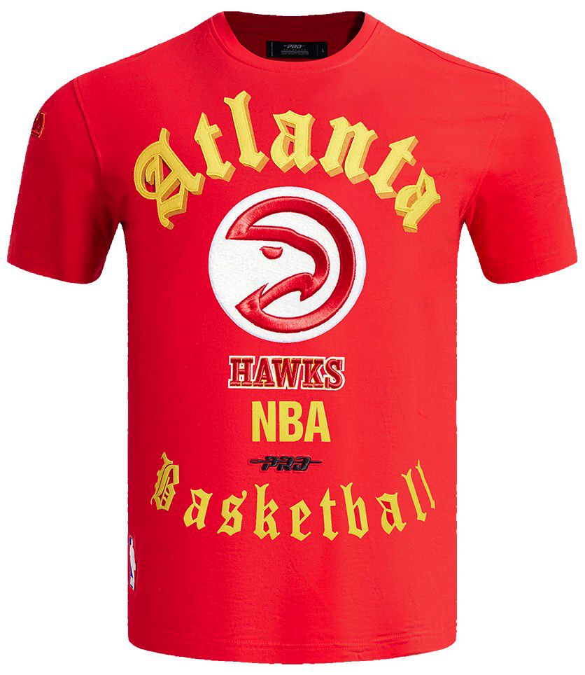 Pro Standard Men's Atlanta Hawks Red Old English Short Sleeve T-Shirt product image
