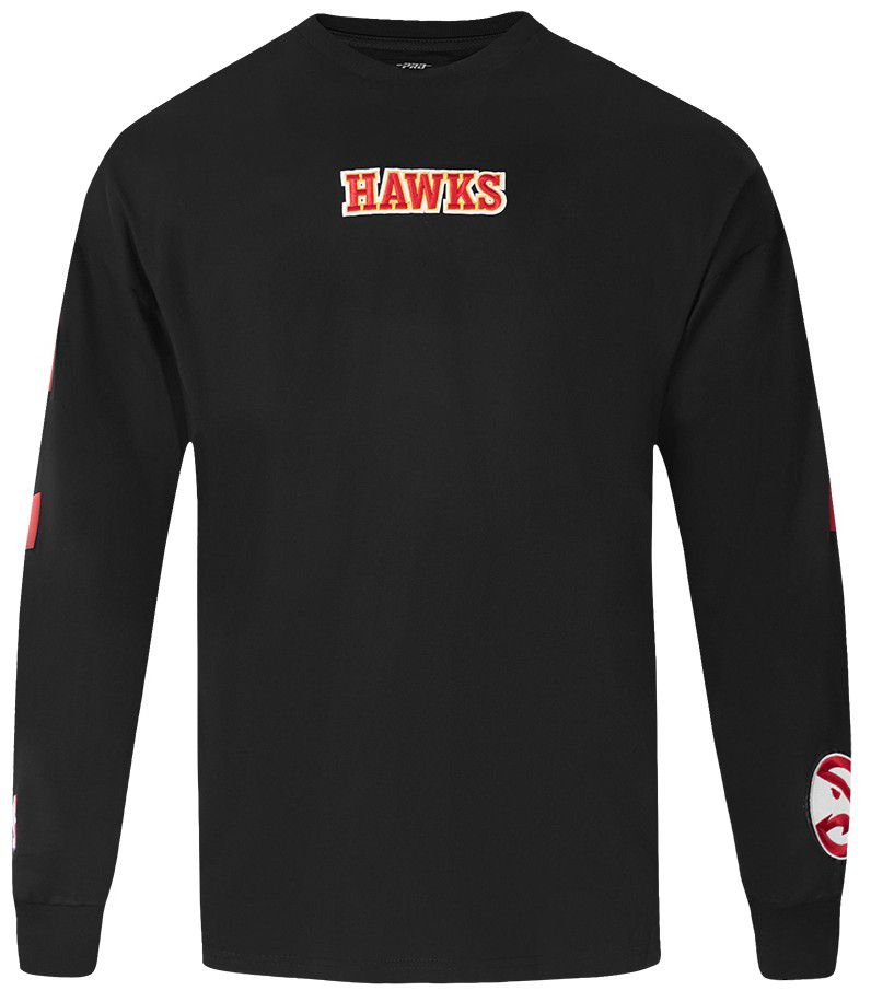 Pro Standard Men's Atlanta Hawks Black Wingspan Drop Shoulder Long Sleeve T-Shirt product image