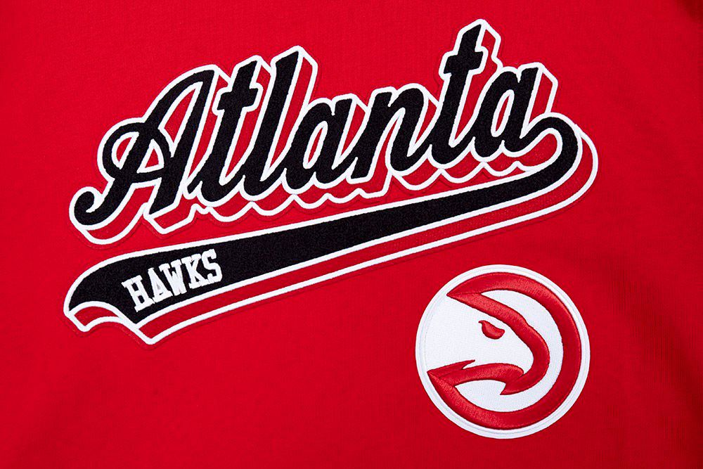 Pro Standard Men's Atlanta Hawks Red Script Tail Fleece Pullover Hoodie product image