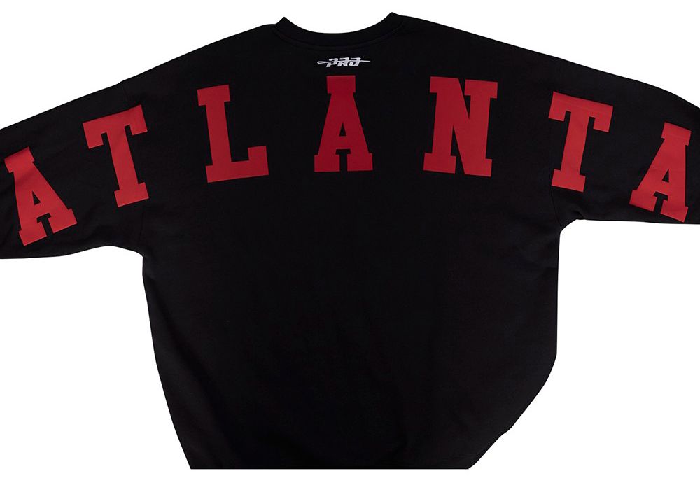 Pro Standard Men's Atlanta Hawks Black Wingspan Drop Shoulder Fleece Crewneck Sweatshirt product image