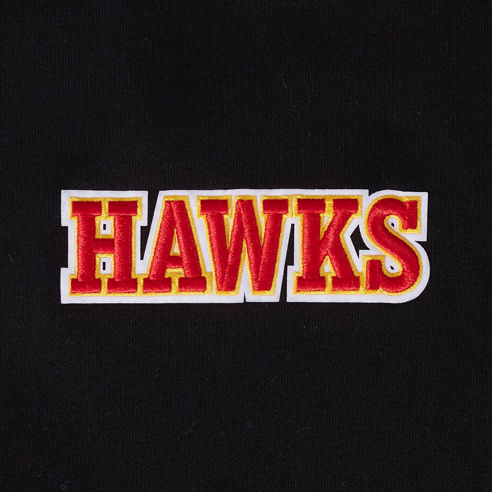 Pro Standard Men's Atlanta Hawks Black Wingspan Drop Shoulder Fleece Crewneck Sweatshirt product image