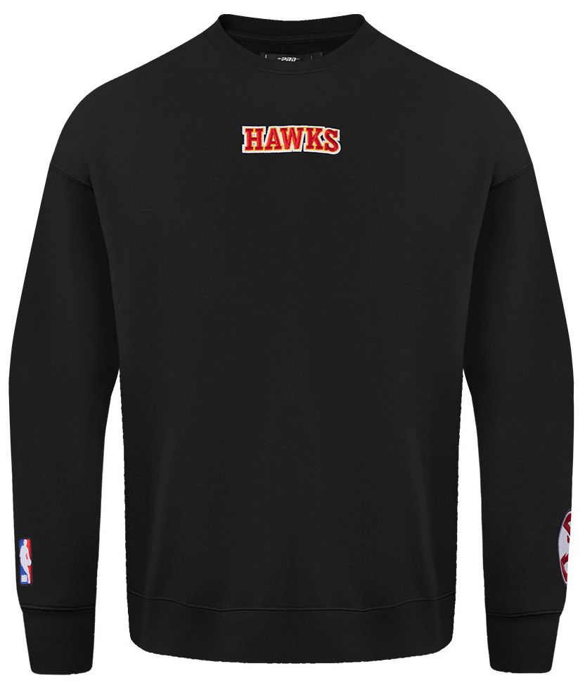Pro Standard Men's Atlanta Hawks Black Wingspan Drop Shoulder Fleece Crewneck Sweatshirt product image