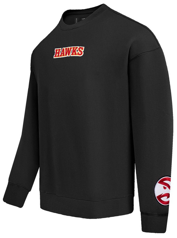 Pro Standard Men's Atlanta Hawks Black Wingspan Drop Shoulder Fleece Crewneck Sweatshirt product image