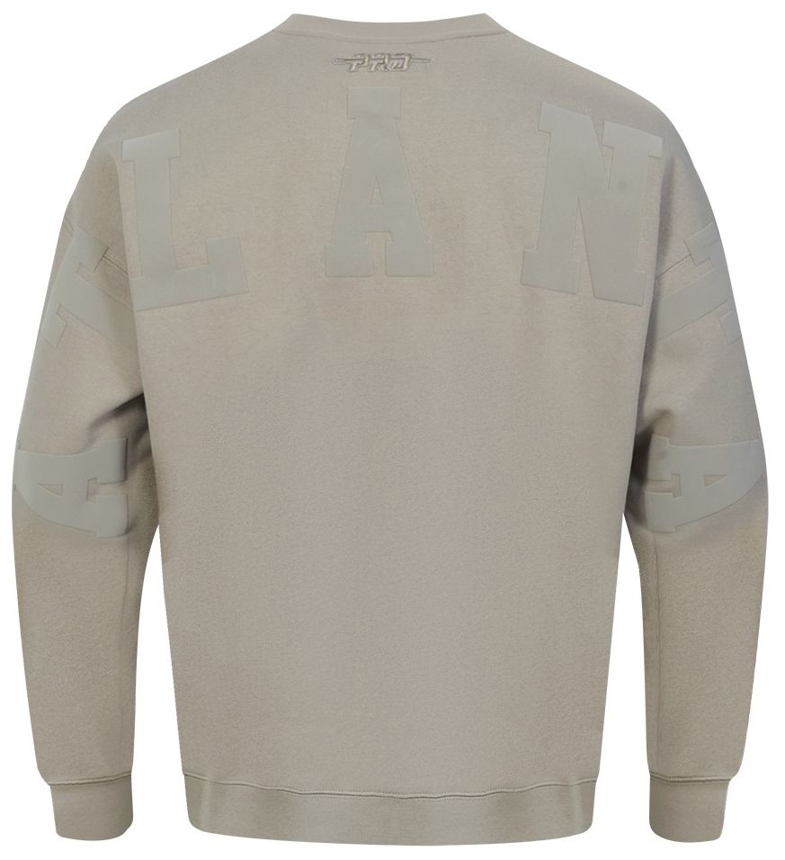 Pro Standard Men's Atlanta Hawks Taupe Wingspan Drop Shoulder Fleece Crewneck Sweatshirt product image