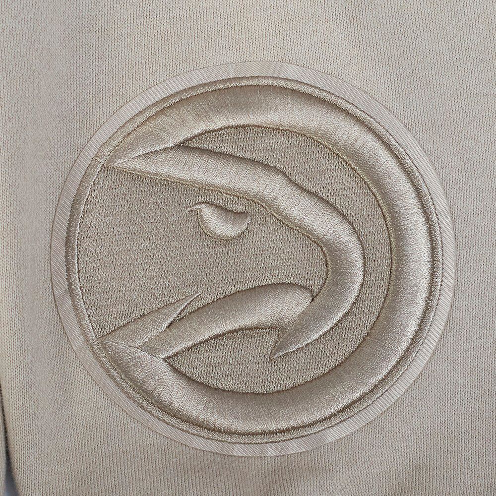 Pro Standard Men's Atlanta Hawks Taupe Wingspan Drop Shoulder Fleece Crewneck Sweatshirt product image