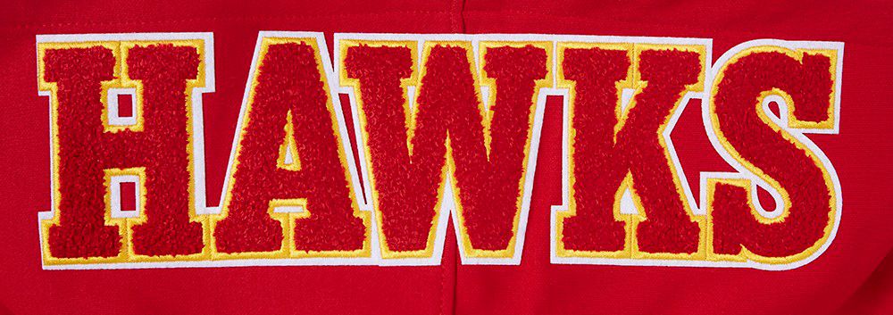Pro Standard Men's Atlanta Hawks Red Classic Chenille Pullover Hoodie product image