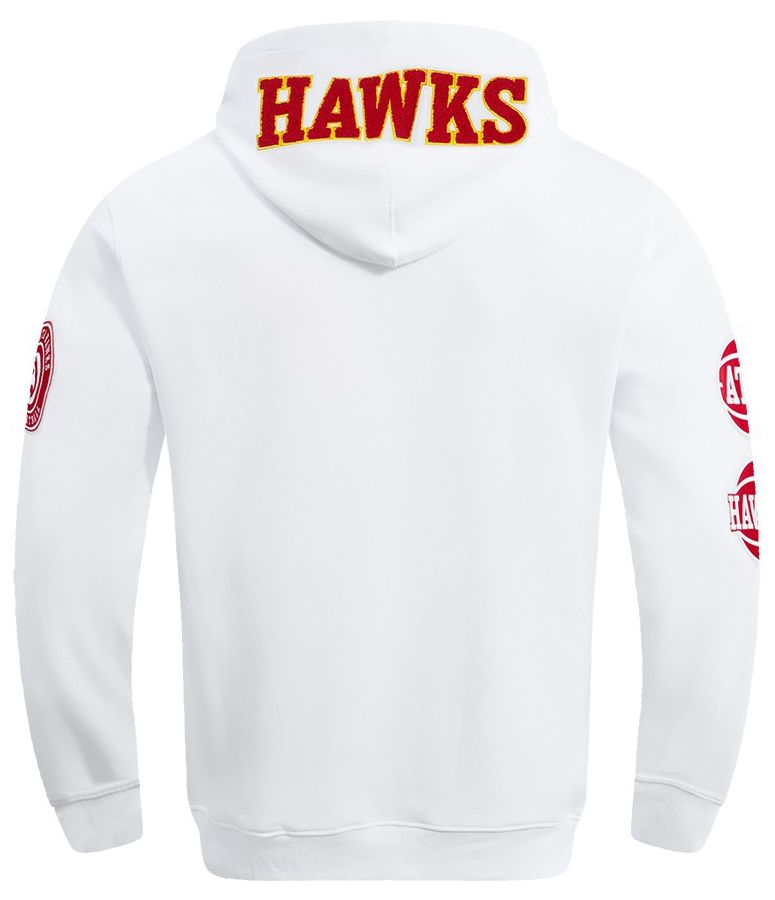 Pro Standard Men's Atlanta Hawks White Classic Chenille Pullover Hoodie product image