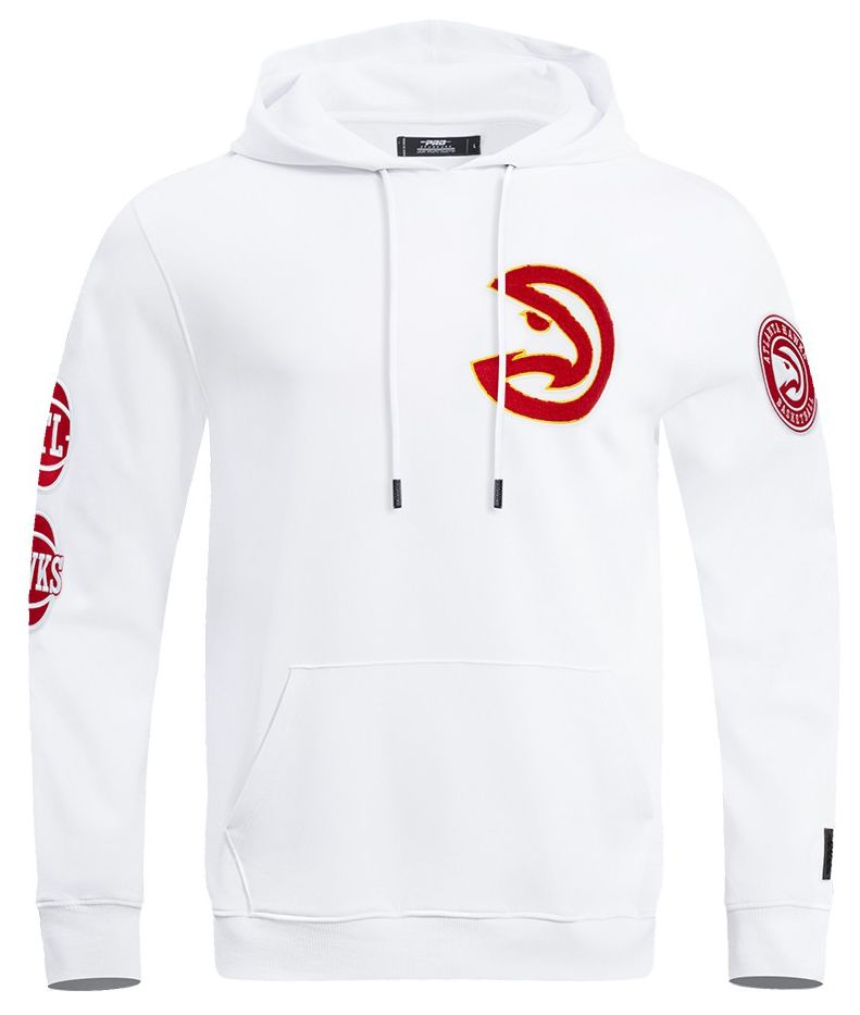 Pro Standard Men's Atlanta Hawks White Classic Chenille Pullover Hoodie product image
