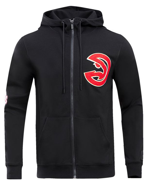 Pro Standard Men's Atlanta Hawks Black Classic Chenille Full Zip Hoodie product image
